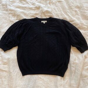 Joie Puff Short Sleeve Knit Top in Black Sz XS